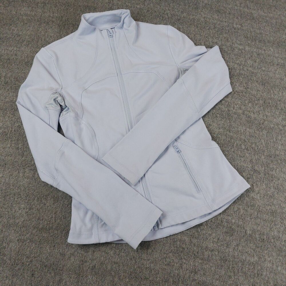 Lululemon Forme Full Zip Jacket Womens Sz 10 Light Purple Pockets Mesh Vent